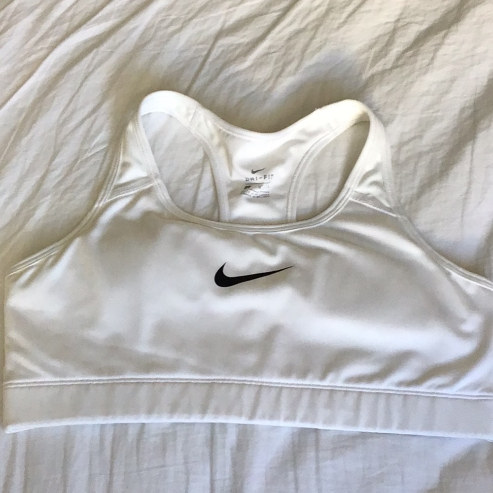 NIKE White Dri-Fit Sports Bra